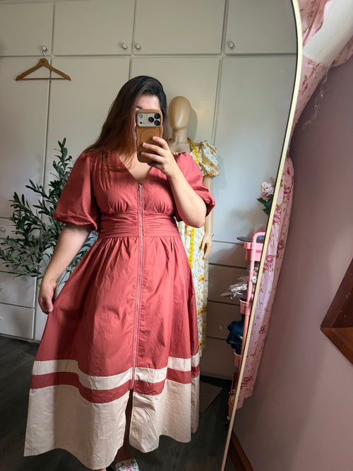 BLOCK MIDI DRESS