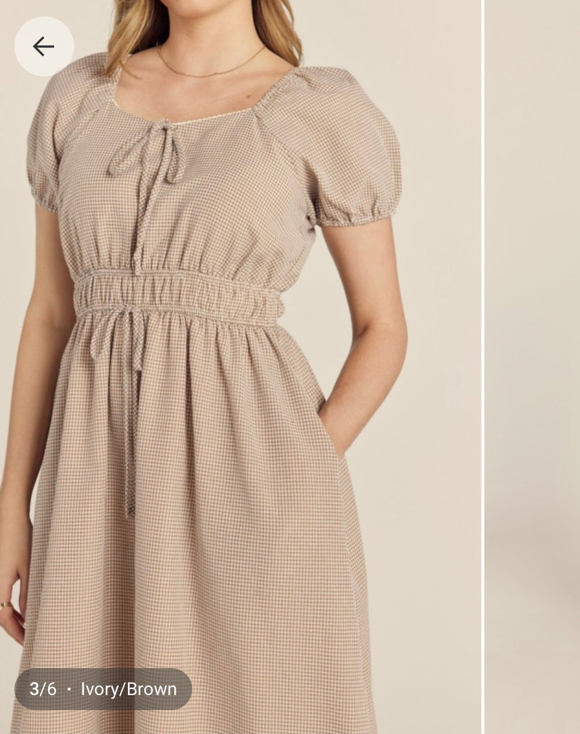 Gingham Sweetheard Neck Midi Dress