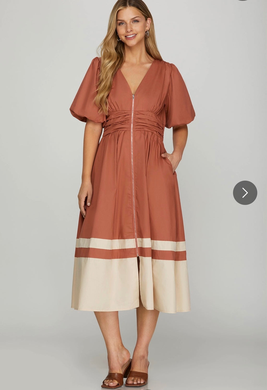 BLOCK MIDI DRESS