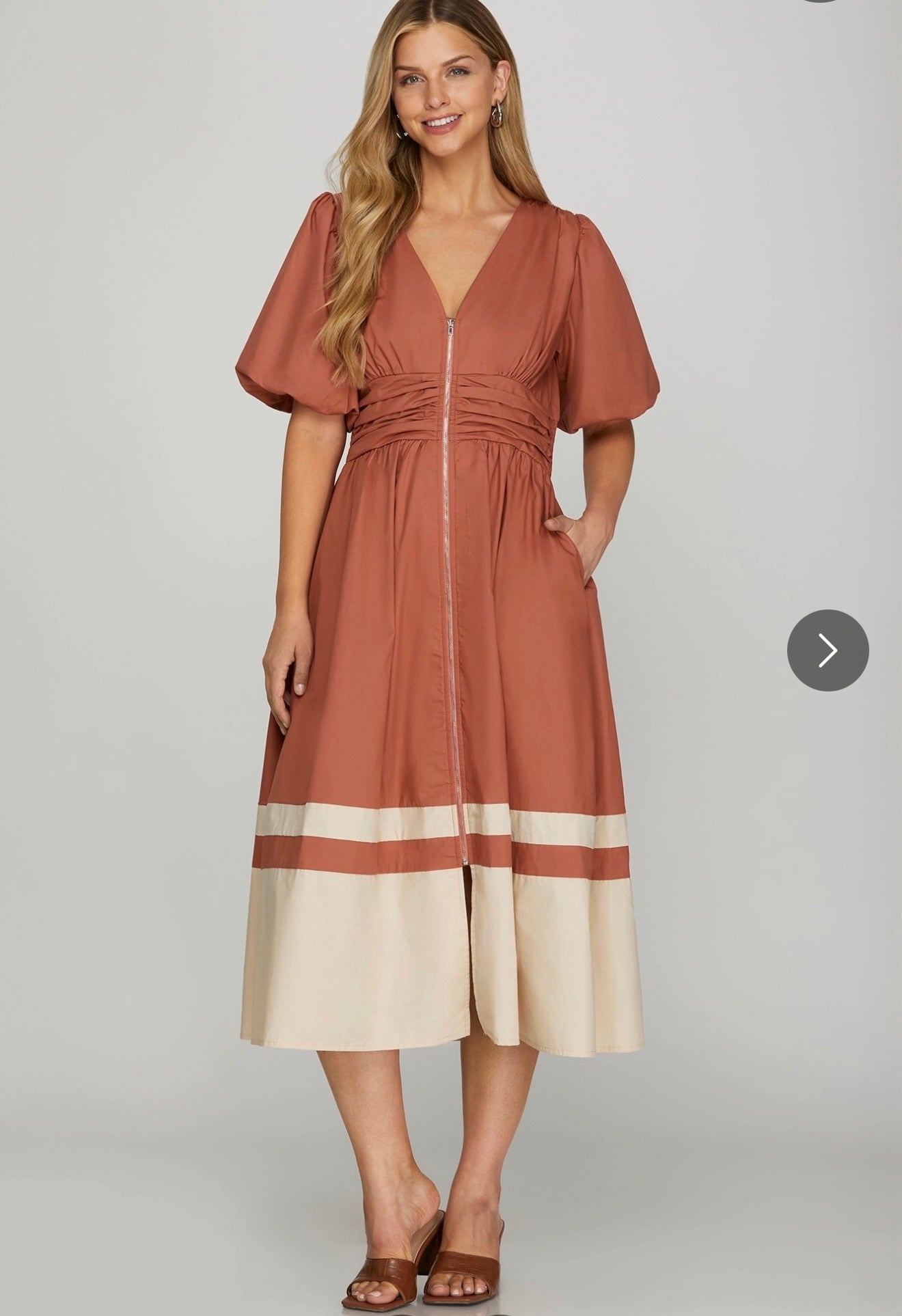 BLOCK MIDI DRESS