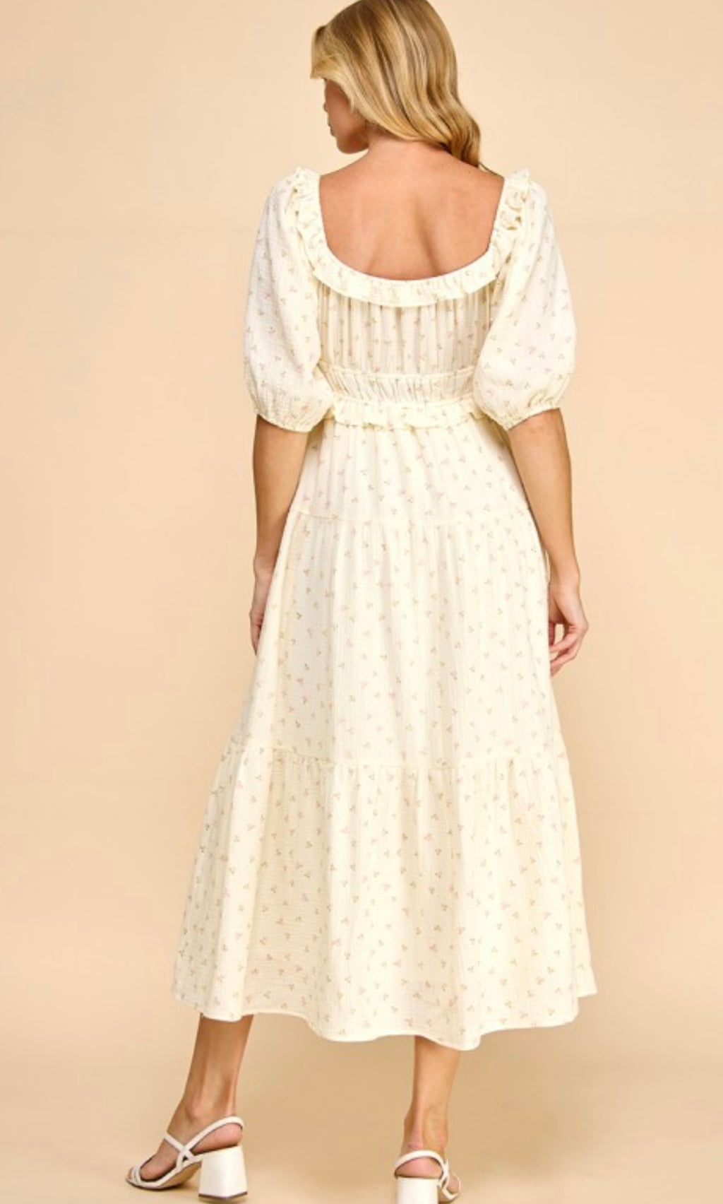 JULIETTE MINI RIBBON FLORAL COTTON MAXI
MIDI DRESS - PINK